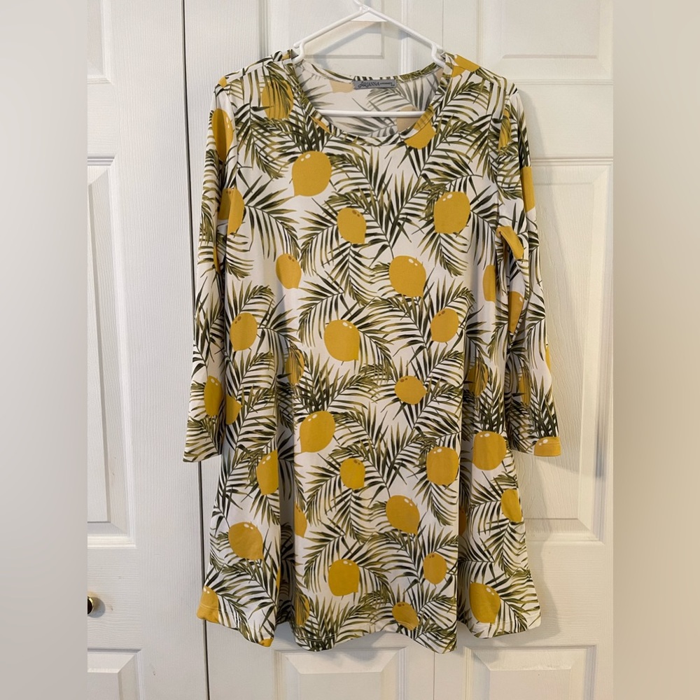 Arianna By Howard’s Lemon Print Mini Dress